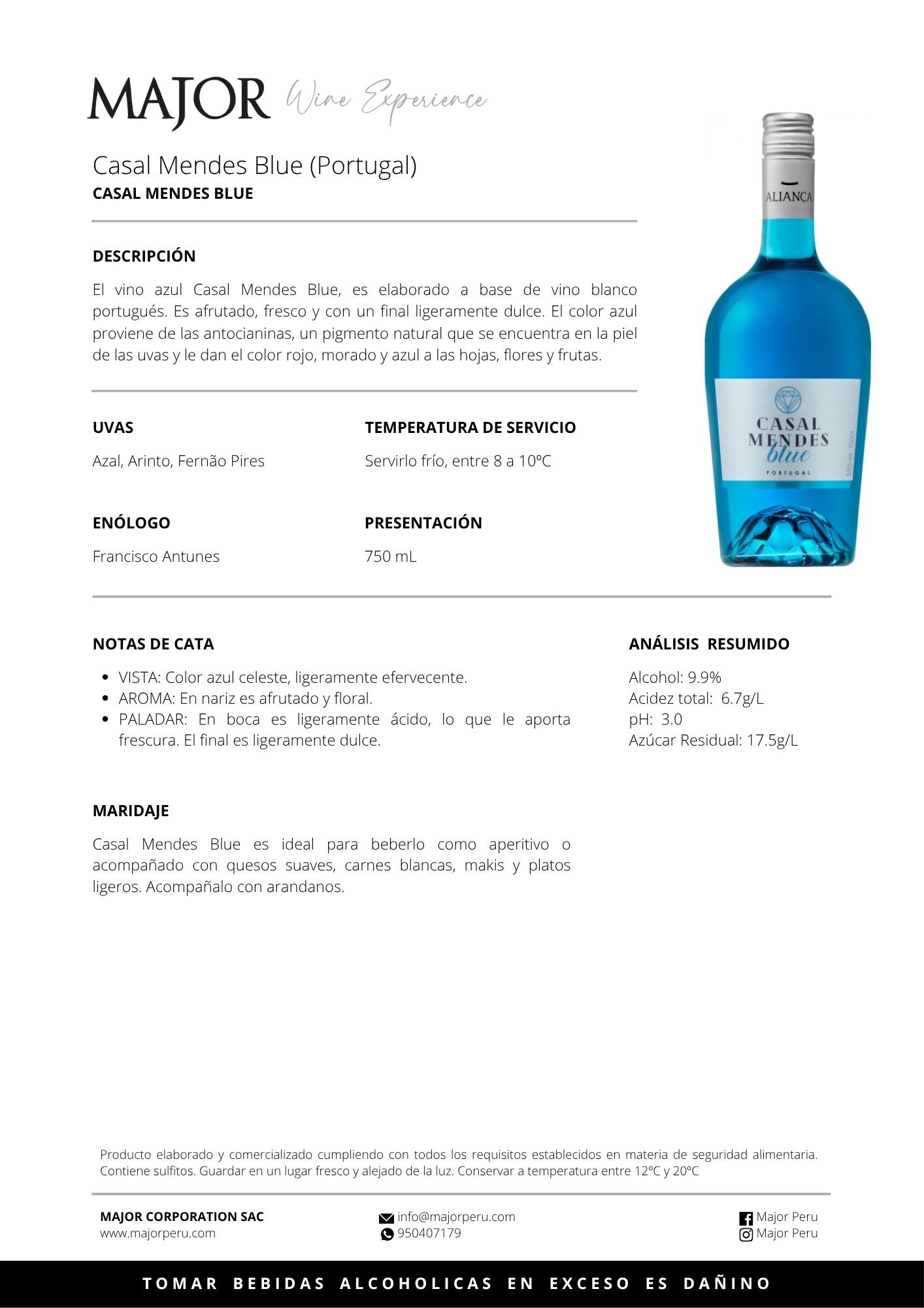 Casal Mendes Blue, 750mL