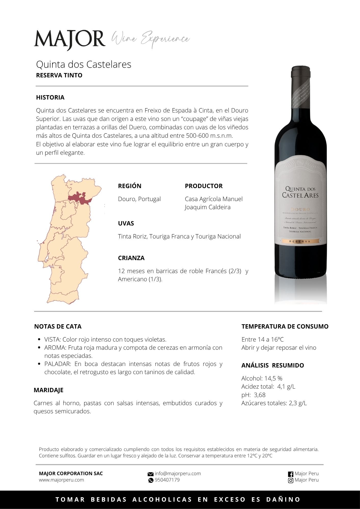 Quinta Dos Castelares Reserva Tinto, 750mL
