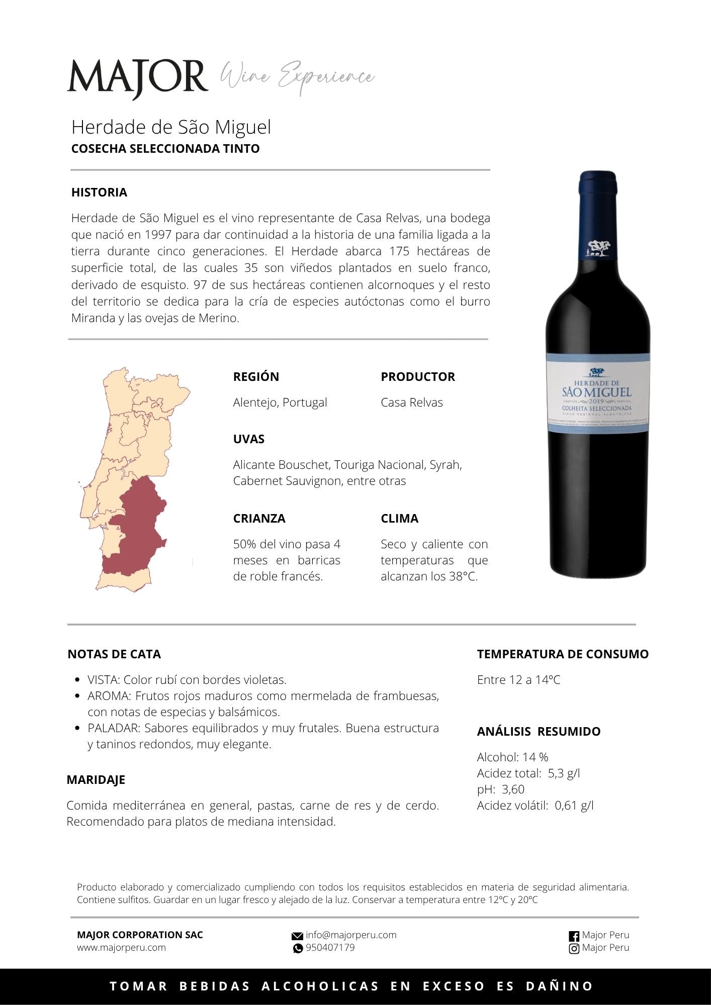 Herdade de Sao Miguel Tinto, 750mL