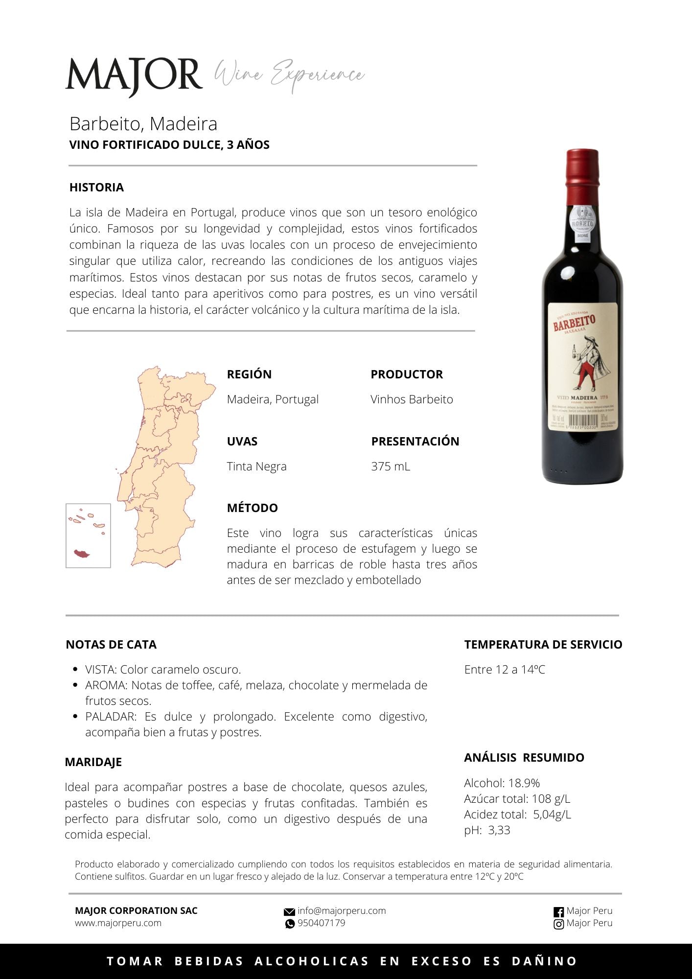 Madeira Barbeito Dulce, 375mL