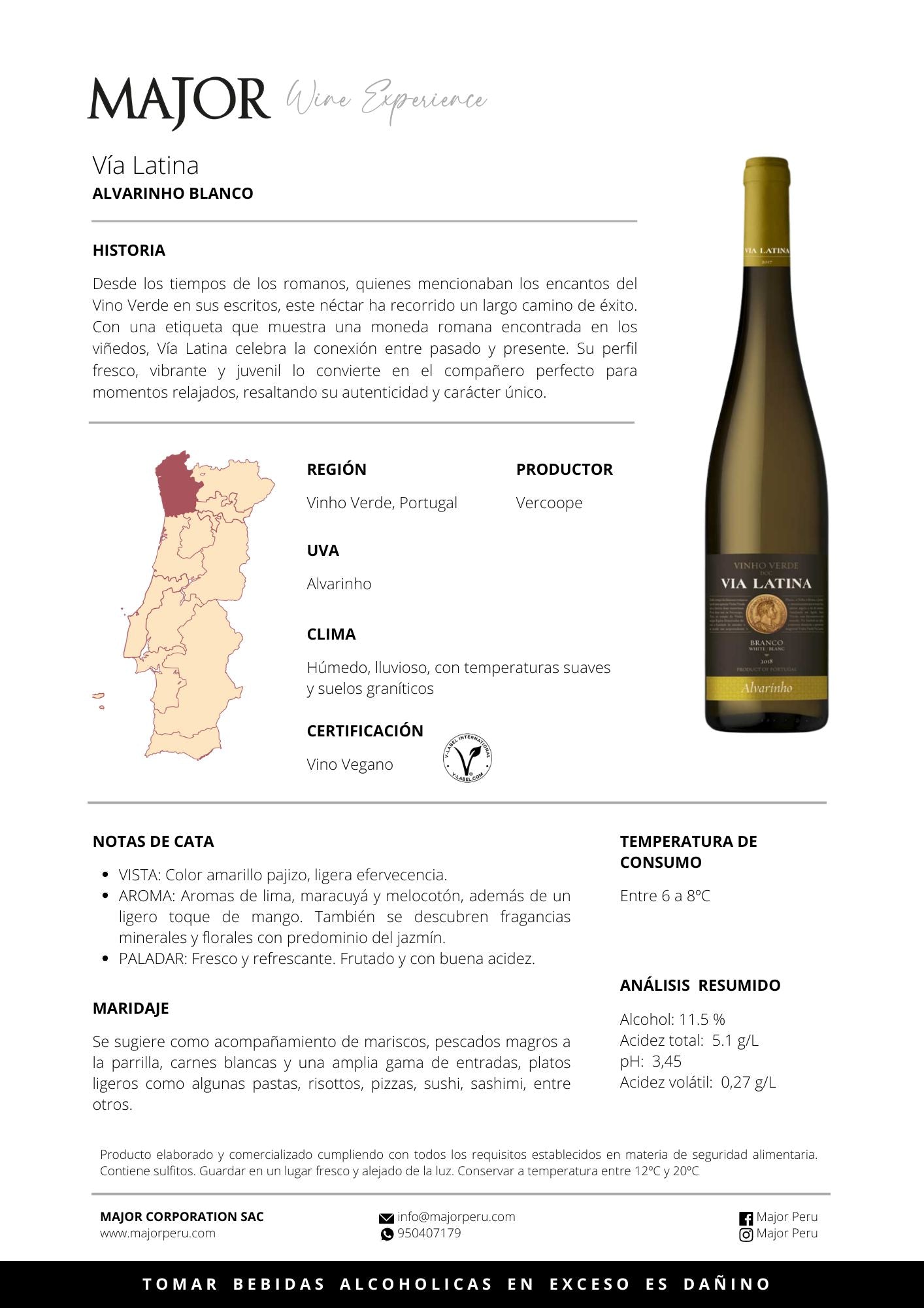 Via Latina Alvarinho Blanco, 750mL